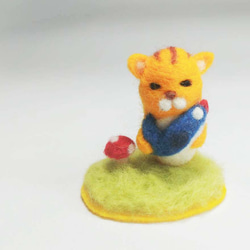 【漁師のオレンジキャット】おとぎ話の指人形おとぎトークウールフェルト 1枚目の画像