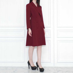 [OrderItem]ワインレッドラペルドレス [Lapel Dress] 1枚目の画像