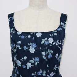 S size :　花柄ブルーワンピースドレス 2枚目の画像