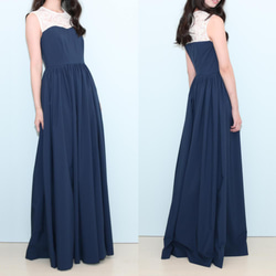 Lace York Blue Long Dress 2枚目の画像