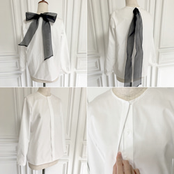 [OrderItem] 歐根紗背面緞帶襯衫 第4張的照片