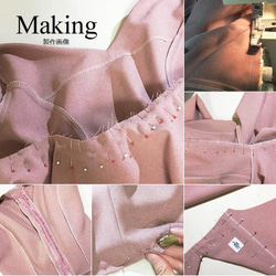 [訂單項目] 玫瑰粉色修身喇叭連身禮服 [易於護理正裝布料] 第5張的照片
