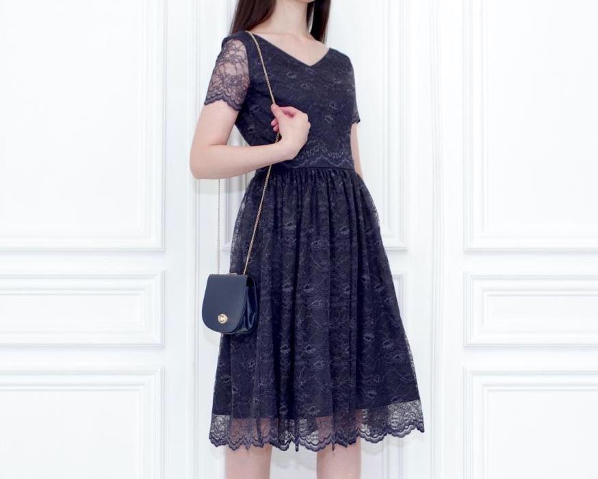 Dark Blue Lace Dress