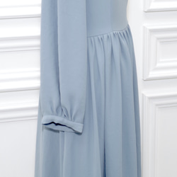 ブルーグレーシフォンジョーゼットドレス 4枚目の画像