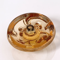 チェコガラスボタン　ドーム型　３輪の花　ゴールド　27mm 4枚目の画像
