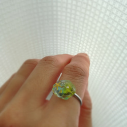 レジンを使用した透明感リング✩　透け感のあるリング　夏仕様 2枚目の画像