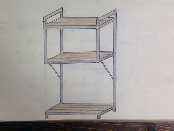 オーダー商品　アイアンウッド2段ラック+洗濯ラック 1枚目の画像