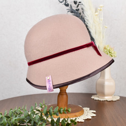 ■受注制作■ テディベア コケティッシュ クロシェ　冬　帽子  ウールフェルト　レトロ  titimpuipui 3枚目の画像