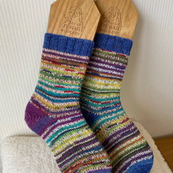 手編みの靴下｜お手入れ簡単｜冷え性対策｜ソックヤーン 1枚目の画像