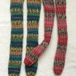 お手入れ簡単な毛糸の靴下｜ニットソックス｜冷え性対策に｜LUNA GROSSA（ピンク） 3枚目の画像