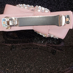 Pave ribbon collection パベリボンコレクション　くすみピンク　ビジュ　バレッタ　キラキラ　 4枚目の画像