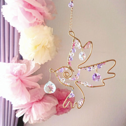 お花の咲くツタ。.:*細工のサンキャッチャー　ワイヤークラフト　シーグラスアート お花の咲くツタ。.:*細工のサンキャッチャー ワイヤークラフト