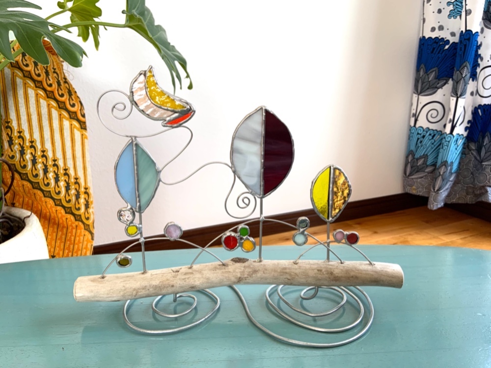 ステンドグラスのオブジェ　テーブルサンキャッチャー