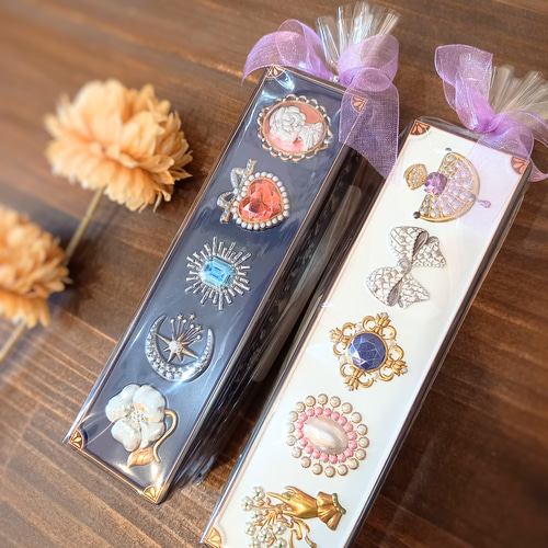 キラキラビジュー缶クッキー2種セット《ハイカカオショコラ