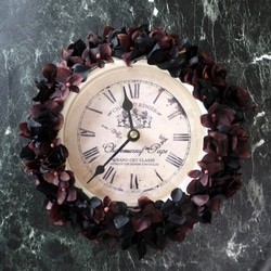 限定１点　アンティーク　紫陽花の掛け時計　 2枚目の画像