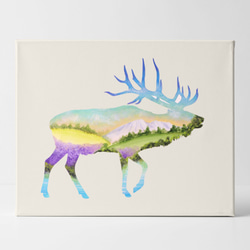 鹿のシルエットアート 1枚目の画像