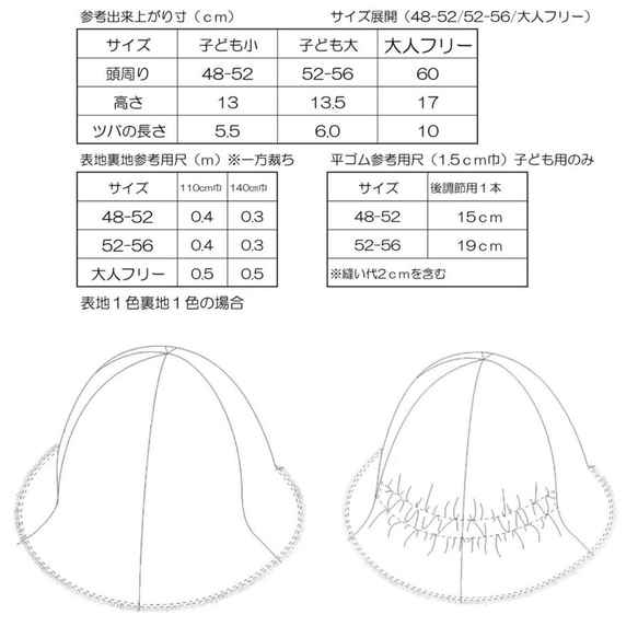 ＜手作りキット＞大人用リバーシブルチューリップ帽子キット 3枚目の画像