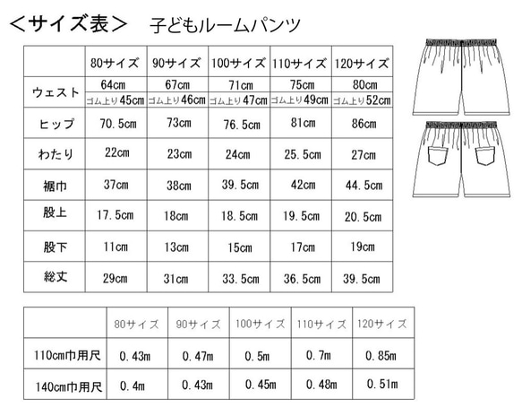 ＜手作りキット＞超かんたん！子どもルームパンツの昭和レトロ柄生地キット 2枚目の画像