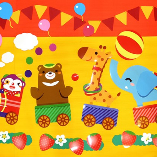 壁面飾り】 動物と汽車と苺 切り絵 D 通販 3760112｜Creema(クリーマ)