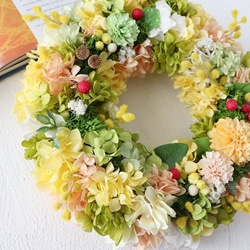 再販×8 幸せ運ぶ ミモザリース 26㎝ 8枚目の画像