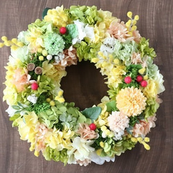 再販×8 幸せ運ぶ ミモザリース 26㎝ 9枚目の画像