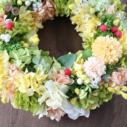 再販×8 幸せ運ぶ ミモザリース 26㎝ 11枚目の画像