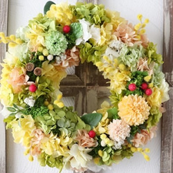 再販×8 幸せ運ぶ ミモザリース 26㎝ 12枚目の画像