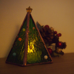 ☆ 玻璃聖誕樹 ☆ 帶 LED 蠟燭 [需要訂購] 第2張的照片