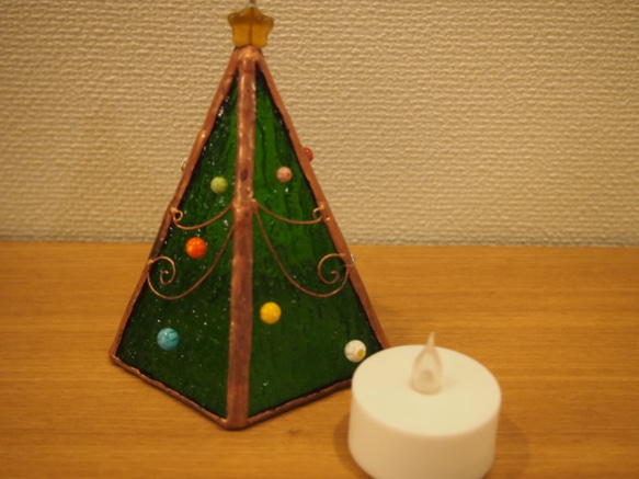 ☆ 玻璃聖誕樹 ☆ 帶 LED 蠟燭 [需要訂購] 第3張的照片