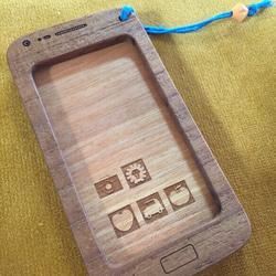 木の携帯のおもちゃ オリノコ チーク×さくら 1枚目の画像