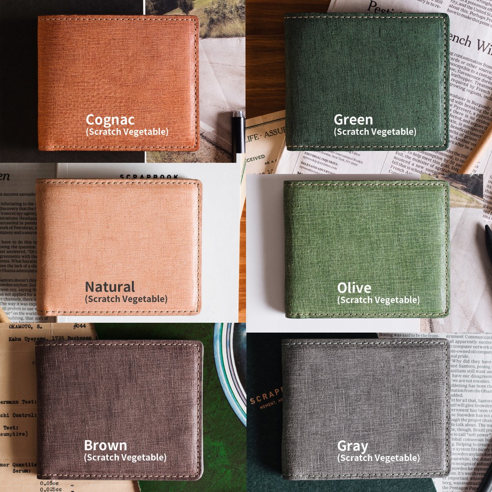 最高級手縫いのクラシック二つ折り財布 スクラッチ 天然牛革 カップル記念日の名入れ プレゼント BM11