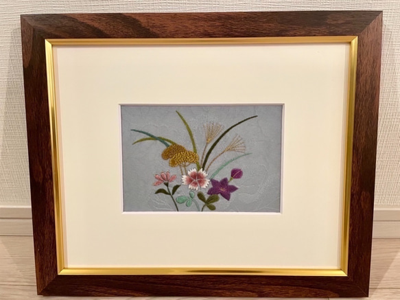 日本刺繍の額 秋の草花 その他アート すずめ堂 通販 11956086