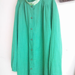 green花柄衿の長袖ブラウス 1枚目の画像