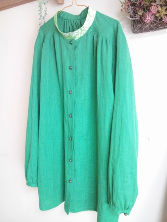 green花柄衿の長袖ブラウス 1枚目の画像