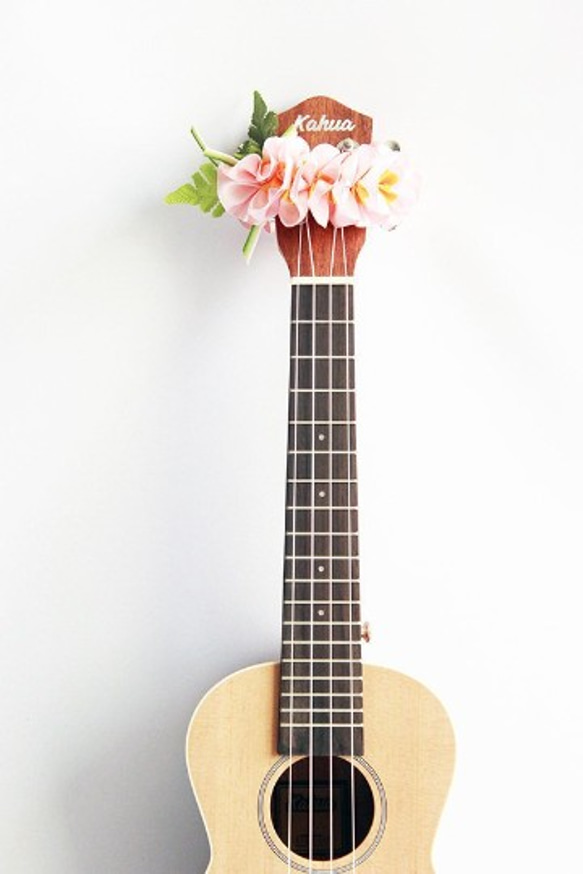 ウクレレリボンレイ ハワイアンクラフト ウクレレストラップ 楽器アクセサリー プルメリア ギター アロハ 演奏会に 2枚目の画像