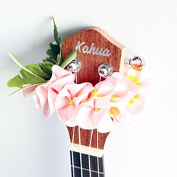 尤克里裡絲帶花環夏威夷工藝尤克里裡背帶樂器配件雞蛋花吉他阿羅哈音樂會用 第4張的照片