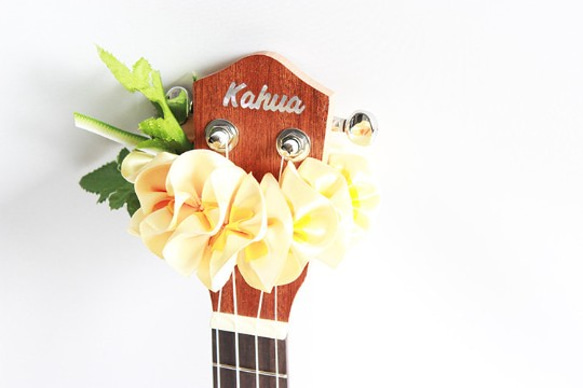 尤克里裡絲帶花環夏威夷工藝尤克里裡背帶樂器配件雞蛋花吉他阿羅哈音樂會用 第11張的照片