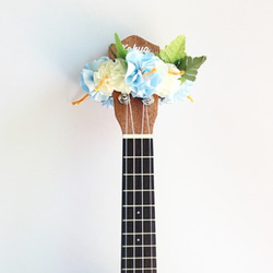 ウクレレリボンレイ ハワイアンクラフト ウクレレストラップ 楽器アクセサリー ハイビスカス ギター アロハ 演奏会に 9枚目の画像