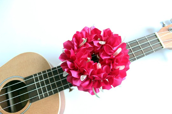 尤克里裡絲帶花環夏威夷工藝尤克里裡背帶樂器配件三角梅吉他阿羅哈音樂會用 第4張的照片