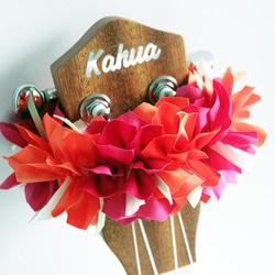 尤克里裡絲帶花環夏威夷工藝尤克里裡背帶樂器配件三角梅吉他阿羅哈音樂會用 第4張的照片