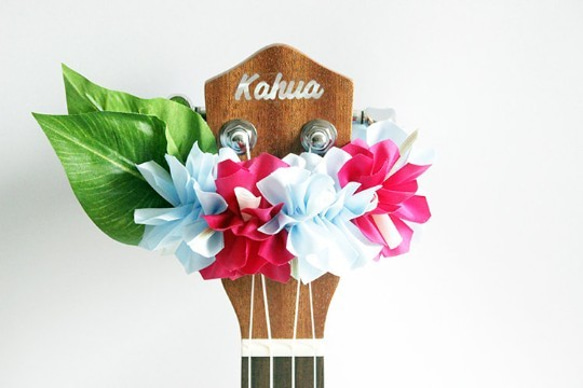 尤克里裡絲帶花環夏威夷工藝尤克里裡背帶樂器配件三角梅吉他阿羅哈音樂會用 第7張的照片