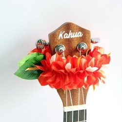 尤克里裡絲帶花環夏威夷工藝尤克里裡背帶樂器配件三角梅吉他阿羅哈音樂會用 第1張的照片