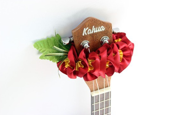 尤克里裡絲帶花環夏威夷工藝尤克里裡背帶樂器配件雞蛋花吉他阿羅哈音樂會用 第1張的照片
