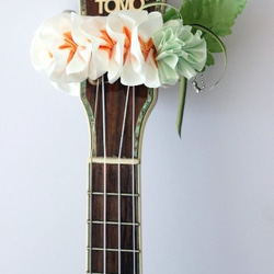 尤克里裡絲帶花環夏威夷工藝尤克里裡背帶樂器配件雞蛋花吉他阿羅哈音樂會用 第7張的照片