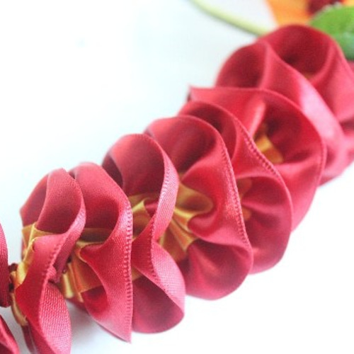 ハワイアンリボンレイ／5色プルメリア／リボンネックレス／フラダンス