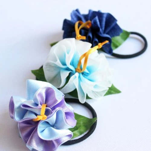 ハイビスカス・ヘアゴム／3個セット／フラに浴衣にウクレレ発表