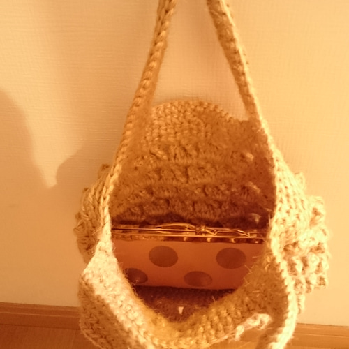 ゜ぽこぽこ。＊゜麻紐編みのかごバッグ＊。゜*(受注生産) かご
