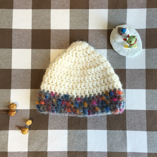 SALE. 43~44㎝ もこもこモヘア♡とんがり帽子・どんぐり帽子