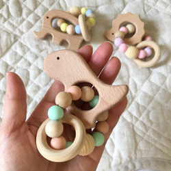 再400販 しましまビーズ♩無着色 赤ちゃん 歯固め 4枚目の画像