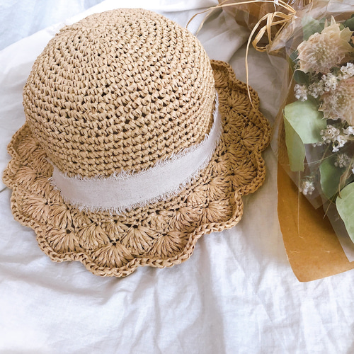 ハンドメイド 麦わら帽子 どんぐり帽子 オーダーページ どんぐり帽子 麦わら帽子 コットン100% order受付中 | HANDMADE